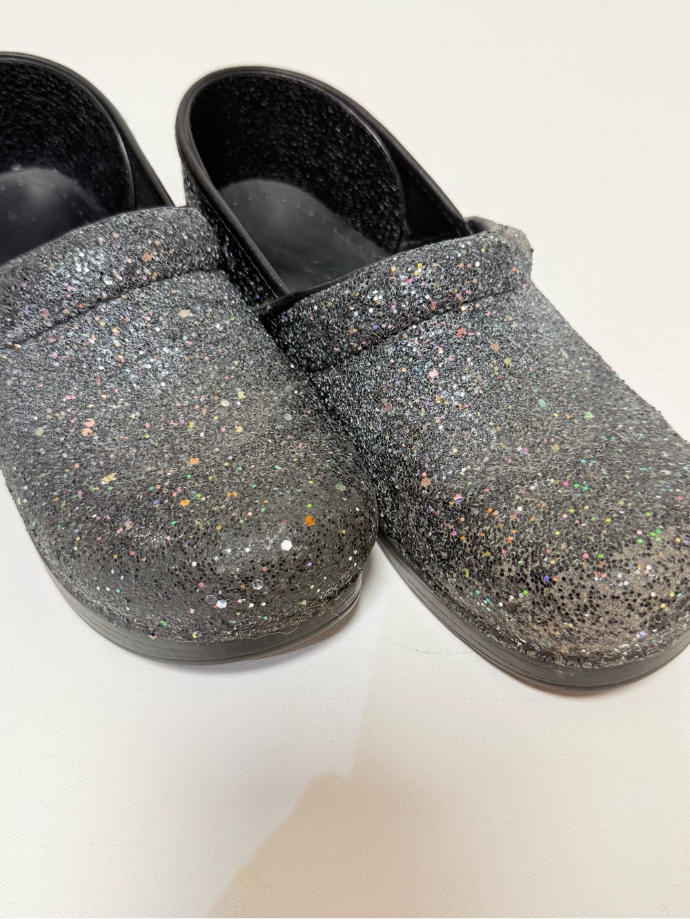 Dansko Professional Black Iridescent Multi Glitter Clogs EU 40 US 9.5-10